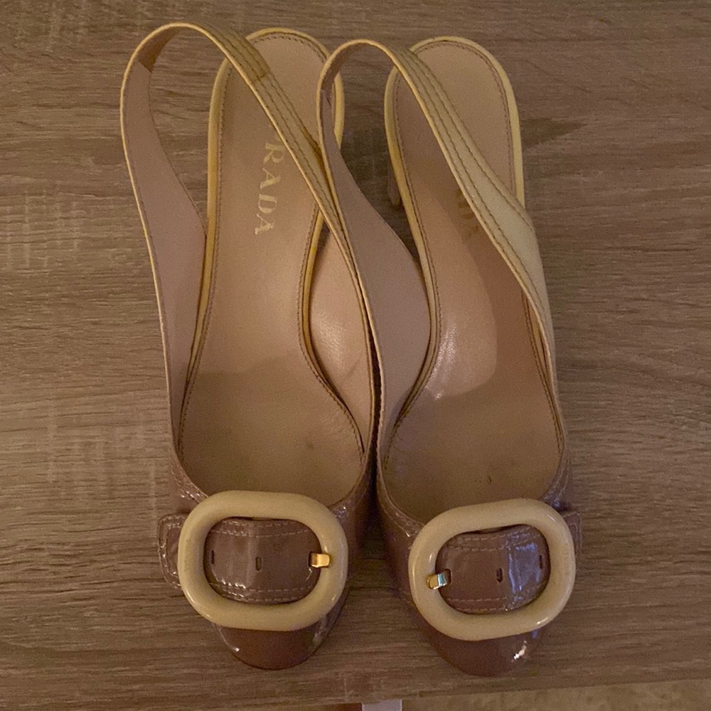Prada chunky heels with buckle